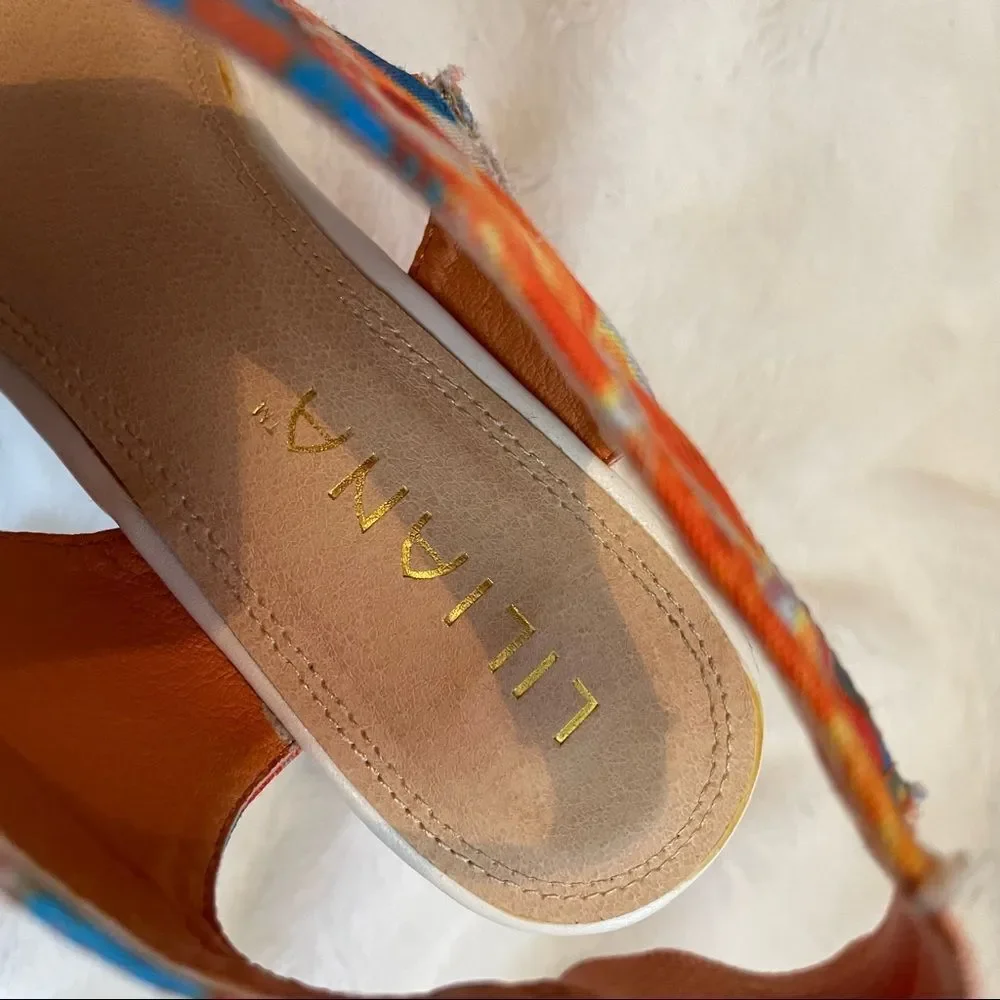 💥Host Pick!💥 Liliana Tribal Open Toe Slingback Lug Sole Wedge Sandals